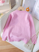 Girls/Young Girl' Elegant Bow Accent Cardigan, Suitable For Casual, Vacation, Spring/Autumn/Winter